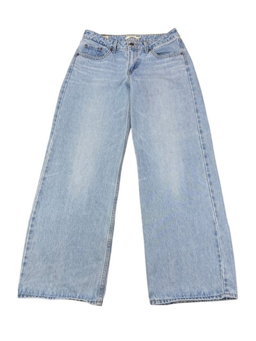 LEVI'S Premium Low Loose Wide Straight Leg Jean In That's Fashion Blue Size 27 - Picture 2 of 9